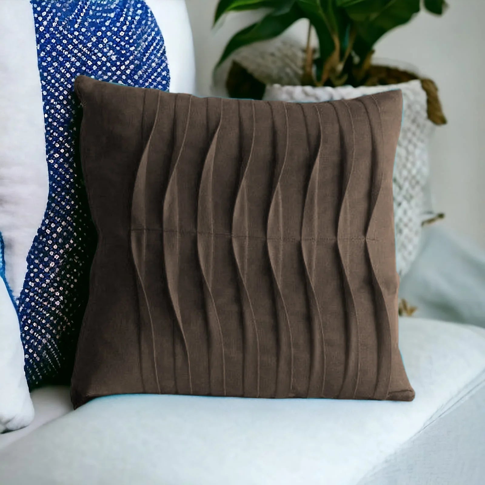 VELVET MID PLEATS CUSHION COVERS - 1 PC - Aura Living