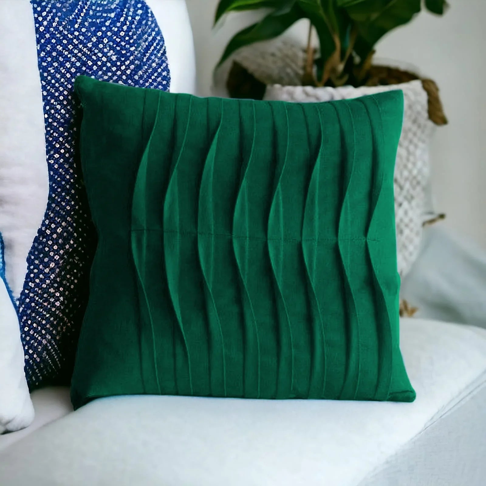 VELVET MID PLEATS CUSHION COVERS - 1 PC - Aura Living