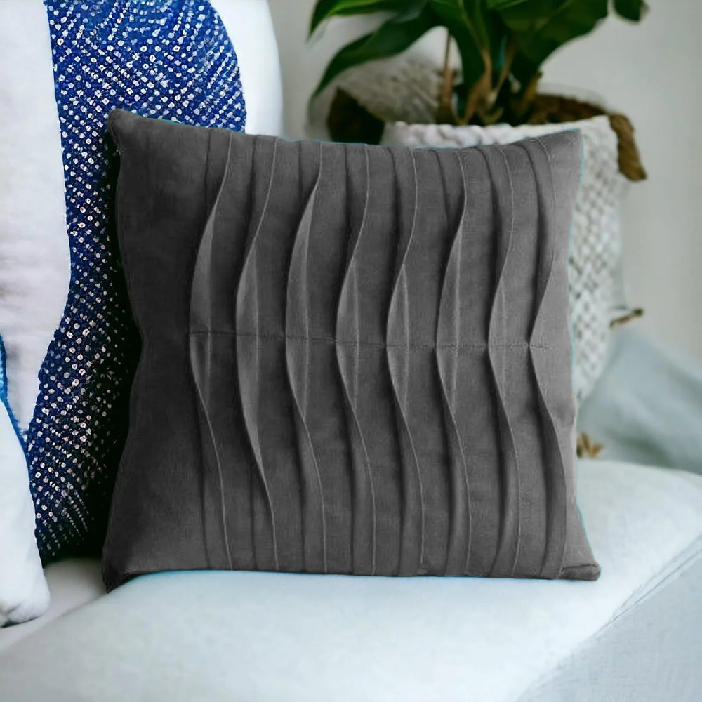 VELVET MID PLEATS CUSHION COVERS - 1 PC - Aura Living