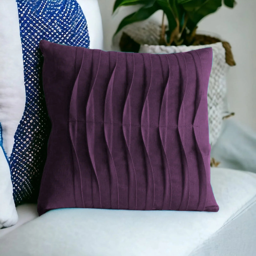 VELVET MID PLEATS CUSHION COVERS - 1 PC - Aura Living