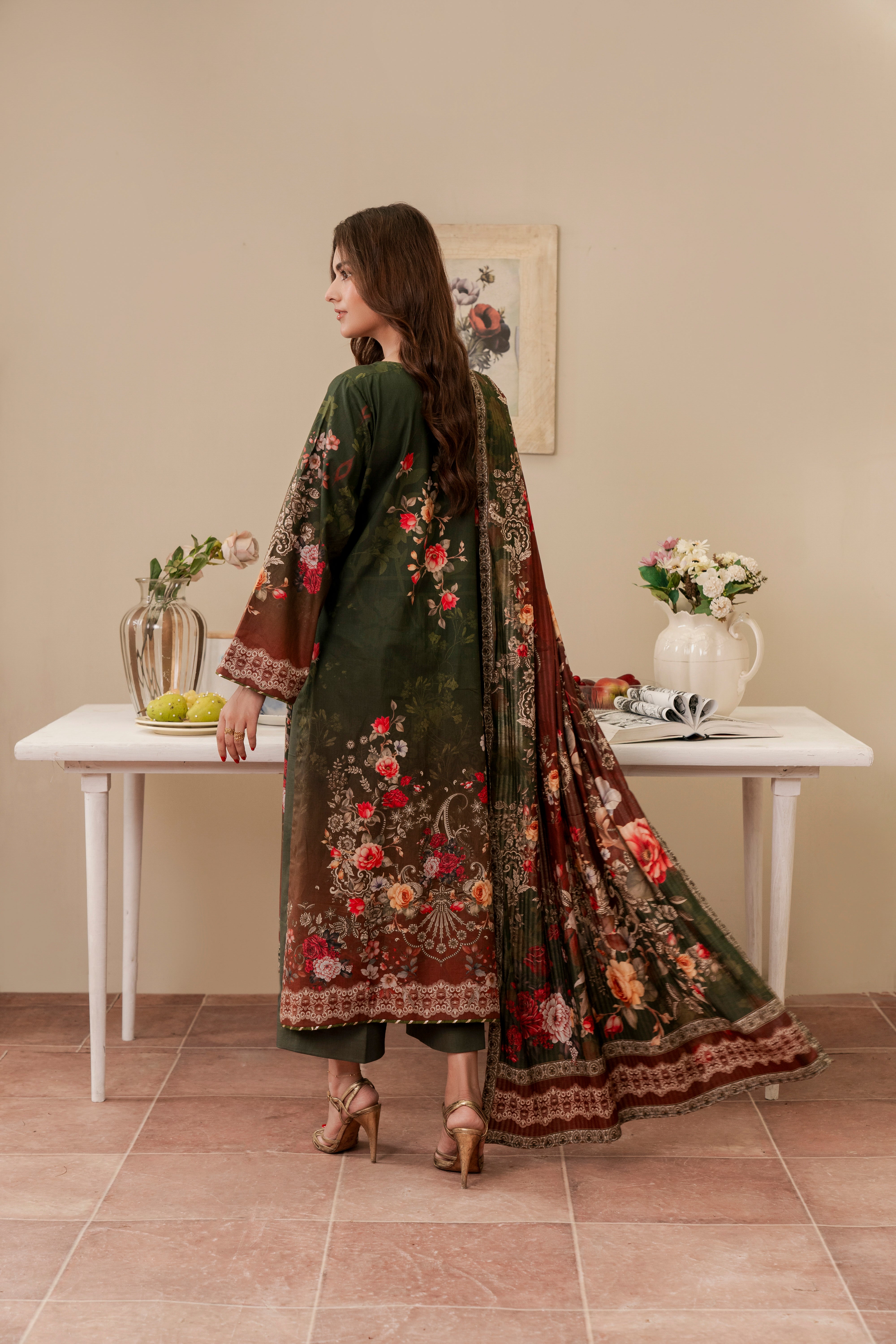 Resham Unstitched Cambric 3 Pcs Printed Suit D740