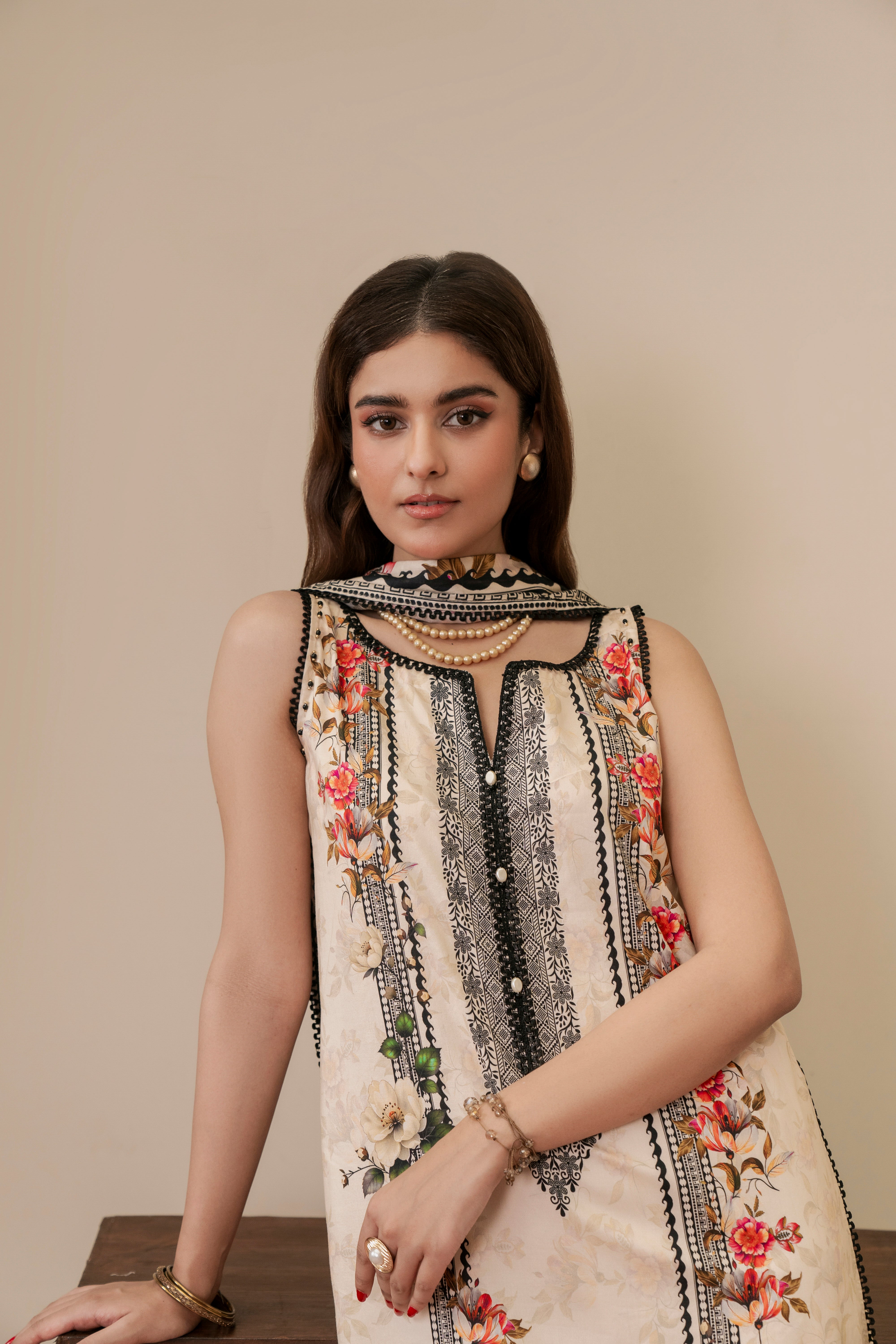 Resham Unstitched Cambric 3 Pcs Printed Suit D745