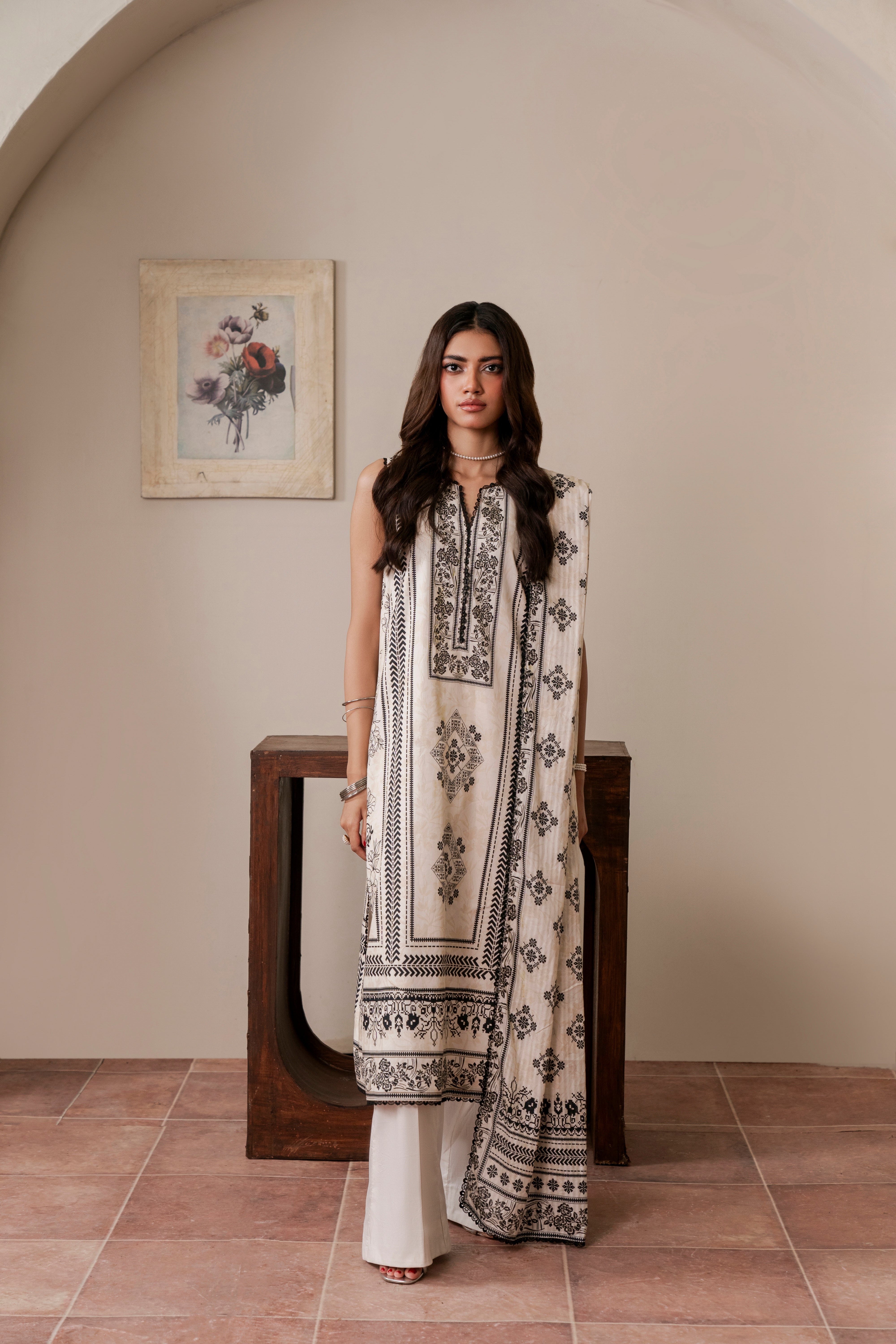 Resham Unstitched Cambric 3 Pcs Printed Suit D744
