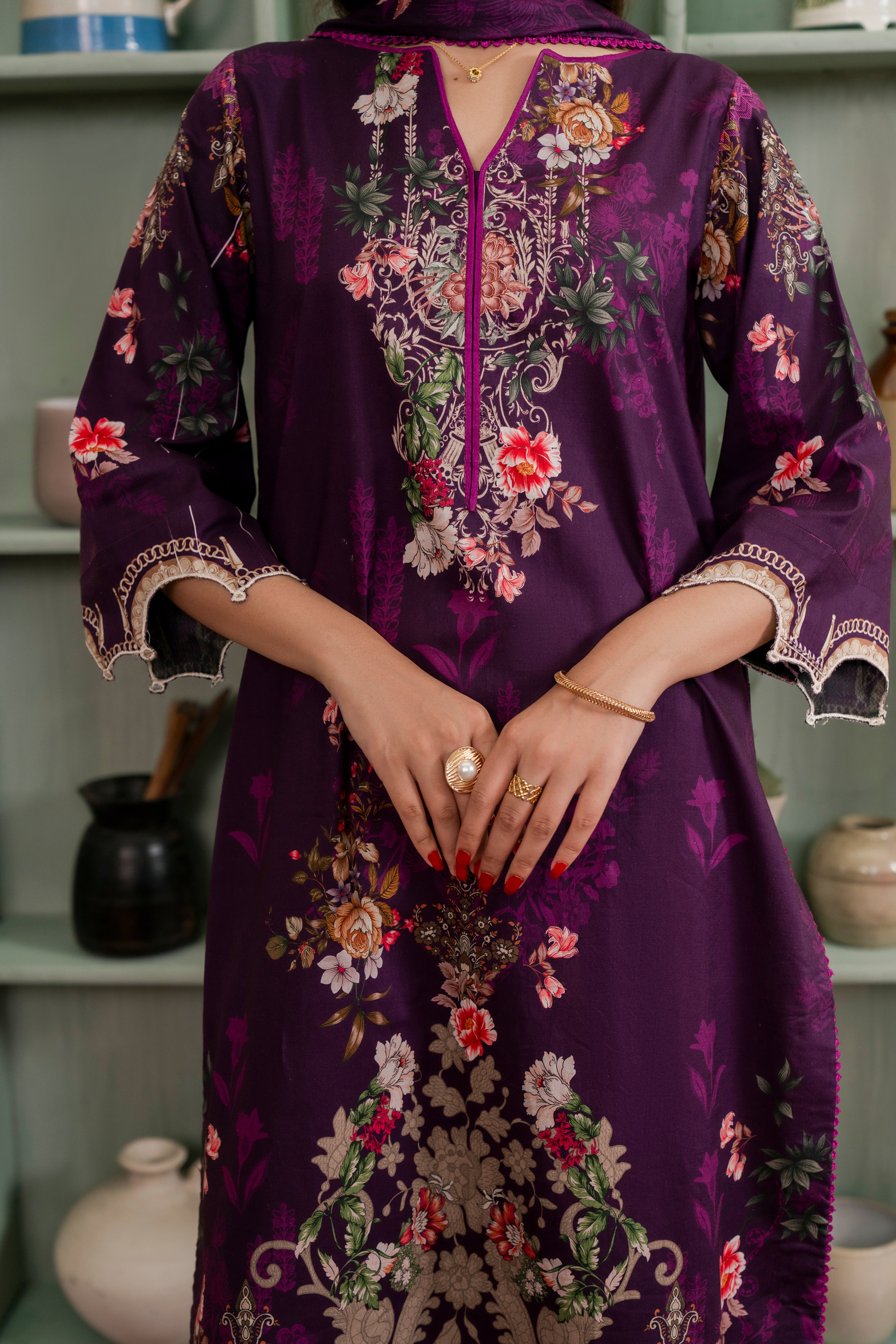 Resham Unstitched Cambric 3 Pcs Printed Suit D757