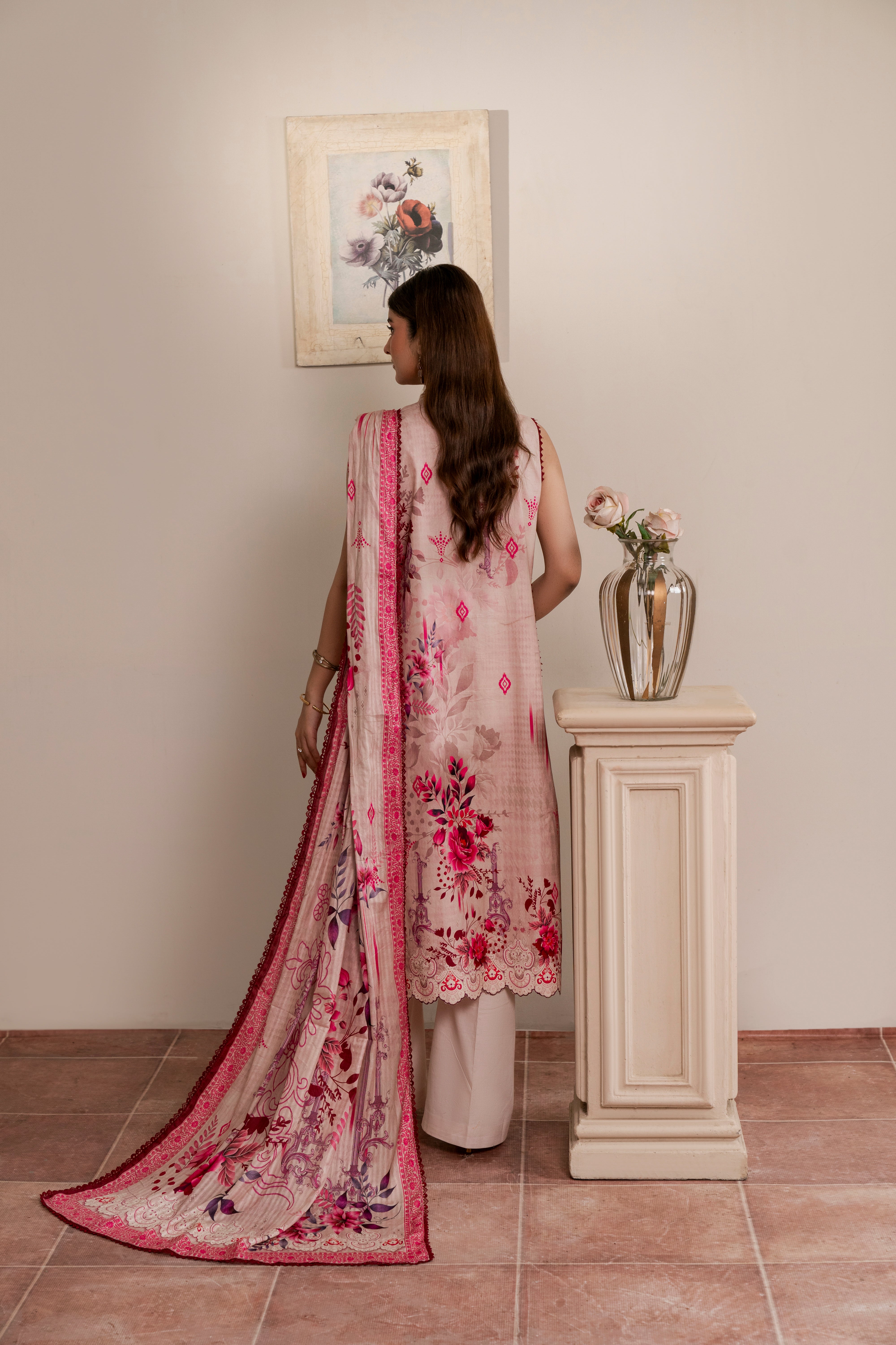 Resham Unstitched Cambric 3 Pcs Printed Suit D743