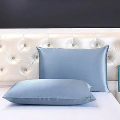 Mulberry Silk Pillowcase Pair Sky Blue - Aura Living