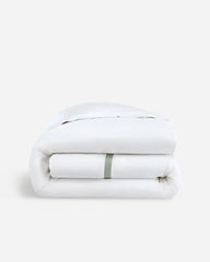Grey Framed Bamboo Cotton Satin Duvet Set White - Aura Living