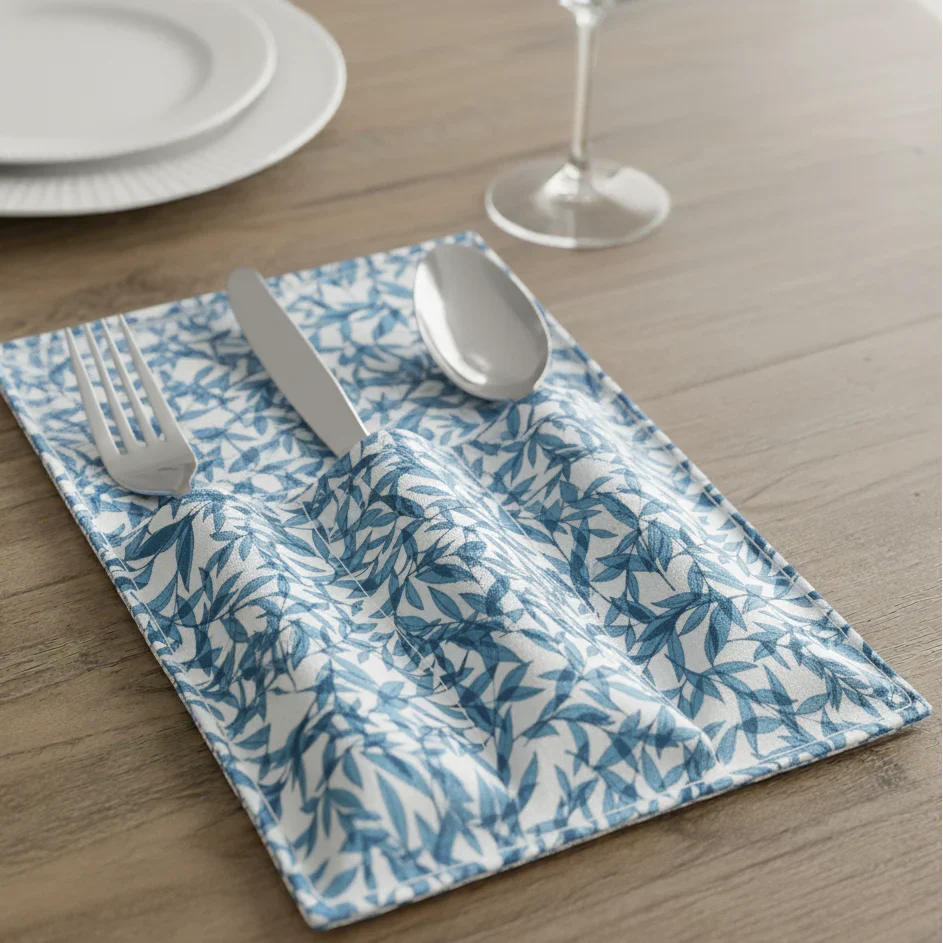 Waterproof Printed Cutlery Pouch - 3 Slots