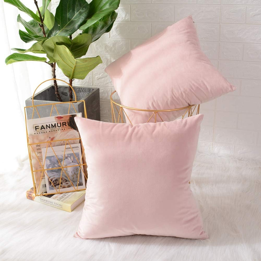 Pack of 2 Velvet Plain Decorative Cushions - Aura living