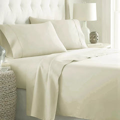 Plain Cotton Bed sheet Set -Off White - Aura Living