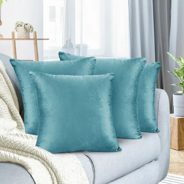 Pack of 4 Nestl Velvet Plain Decorative Cushions - Aura living