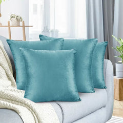 Pack of 4 Nestl Velvet Plain Decorative Cushions - Aura living