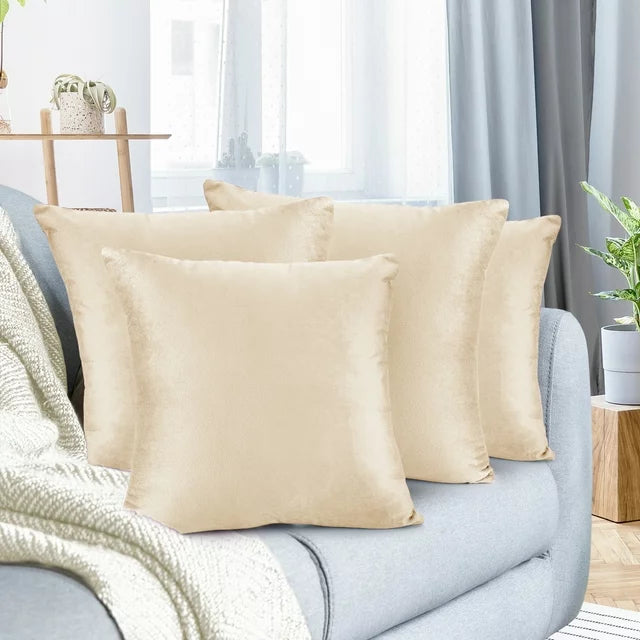 Pack of 4 Nestl Velvet Plain Decorative Cushions - Aura living
