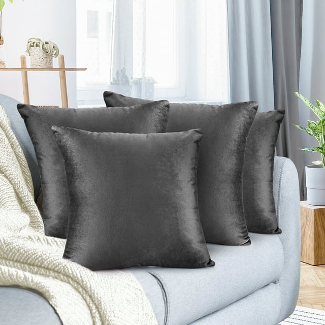 Pack of 4 Nestl Velvet Plain Decorative Cushions - Aura Living