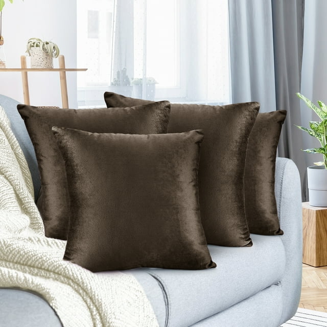Pack of 4 Nestl Velvet Plain Decorative Cushions - Aura living