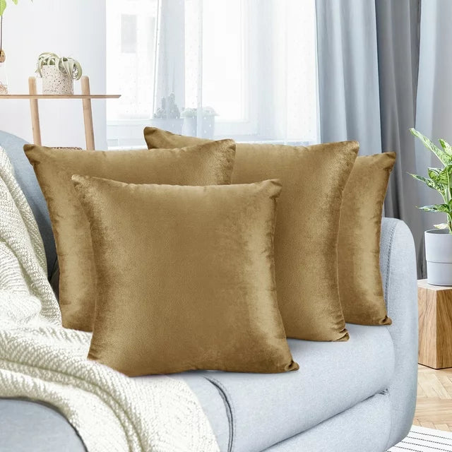 Pack of 4 Nestl Velvet Plain Decorative Cushions - Aura living