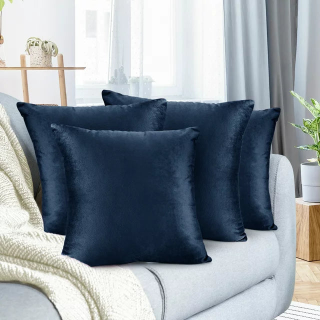Pack of 4 Nestl Velvet Plain Decorative Cushions - Aura living
