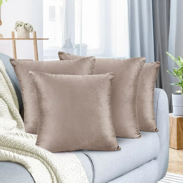 Pack of 4 Nestl Velvet Plain Decorative Cushions - Aura living