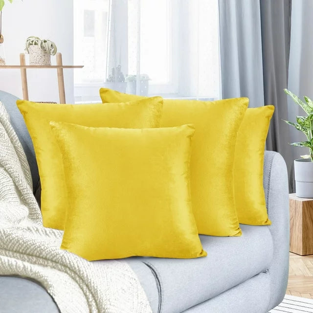 Pack of 4 Nestl Velvet Plain Decorative Cushions - Aura living