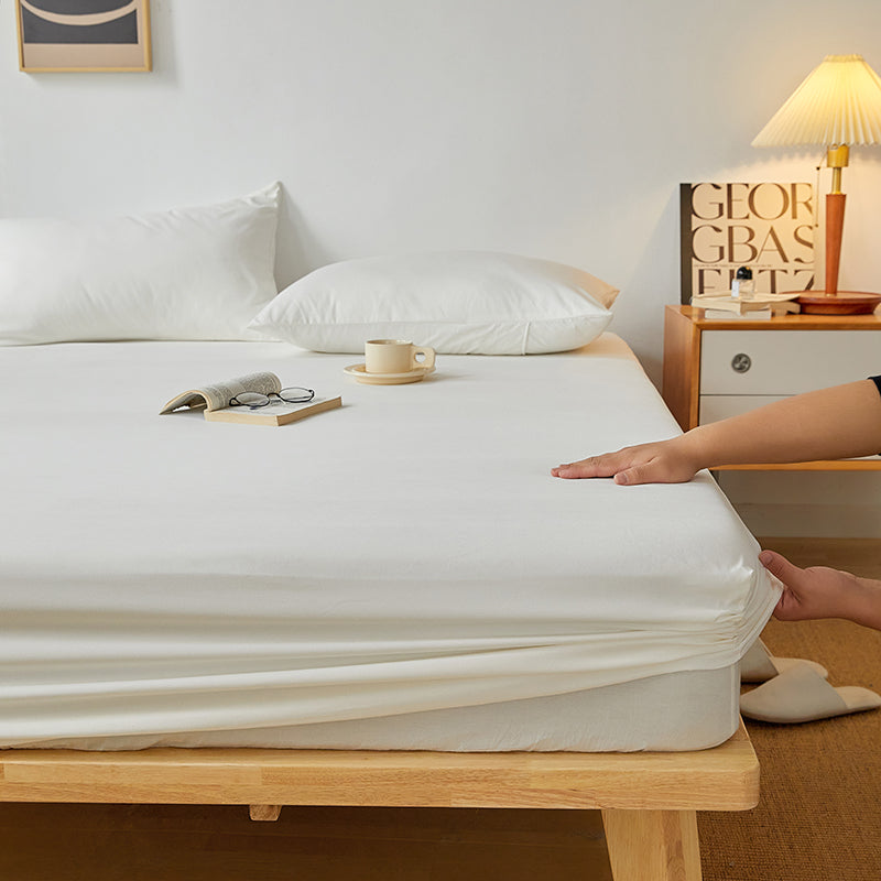 Dove White Egyptian Cotton Fitted Sheet Set - Aura living