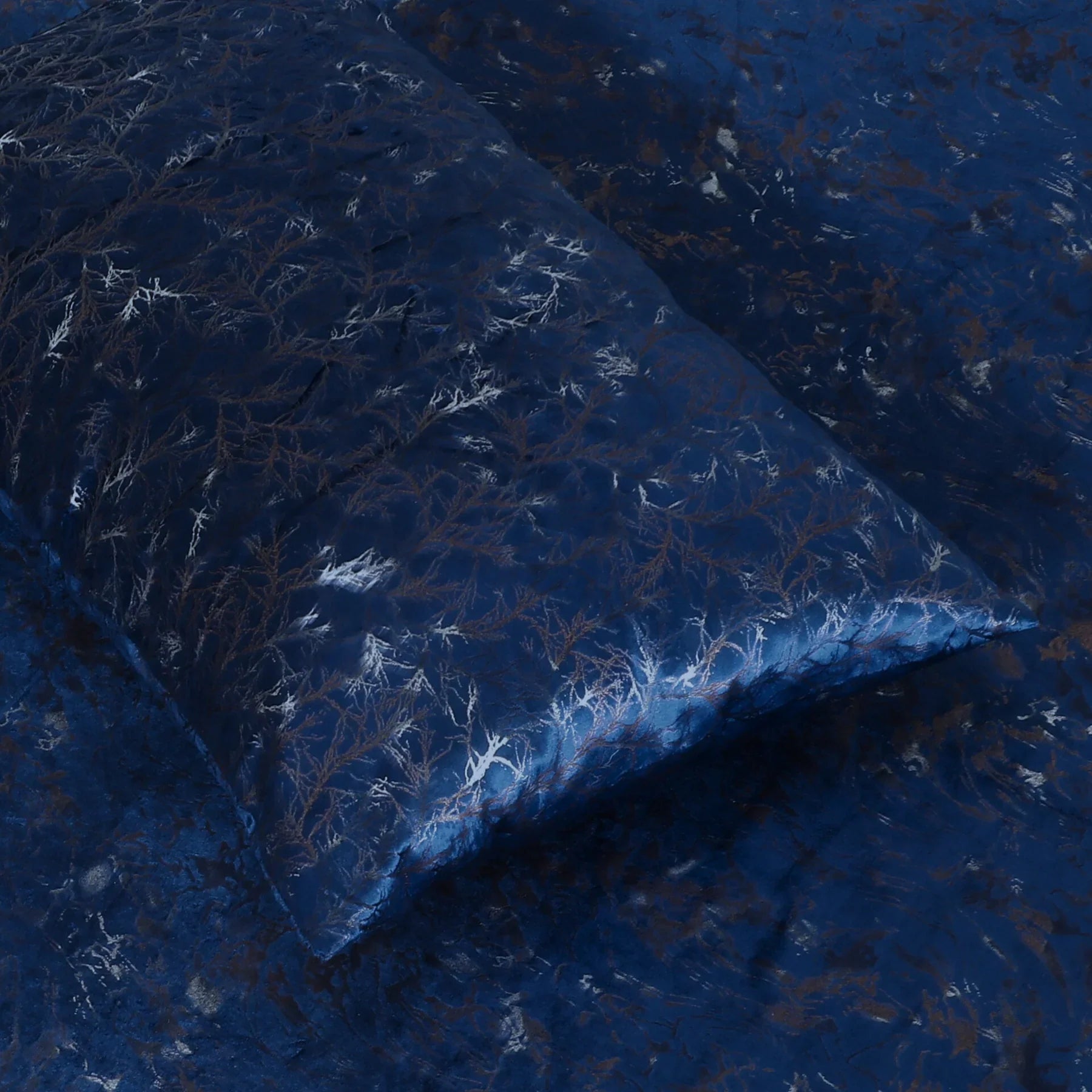 8 Pcs Luxury Greek Border Velvet Duvet Cover Set - Royal Blue