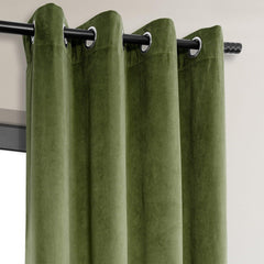 Basque Green Premium Quality Velvet Curtain -1 Panel - Aura living