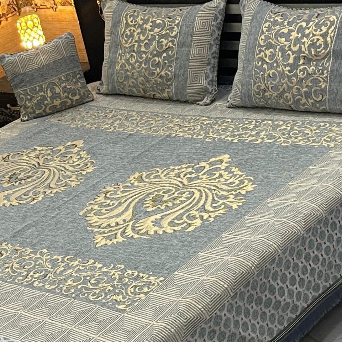 4Pc Velvet Jaquard Bedsheet AL # 4010
