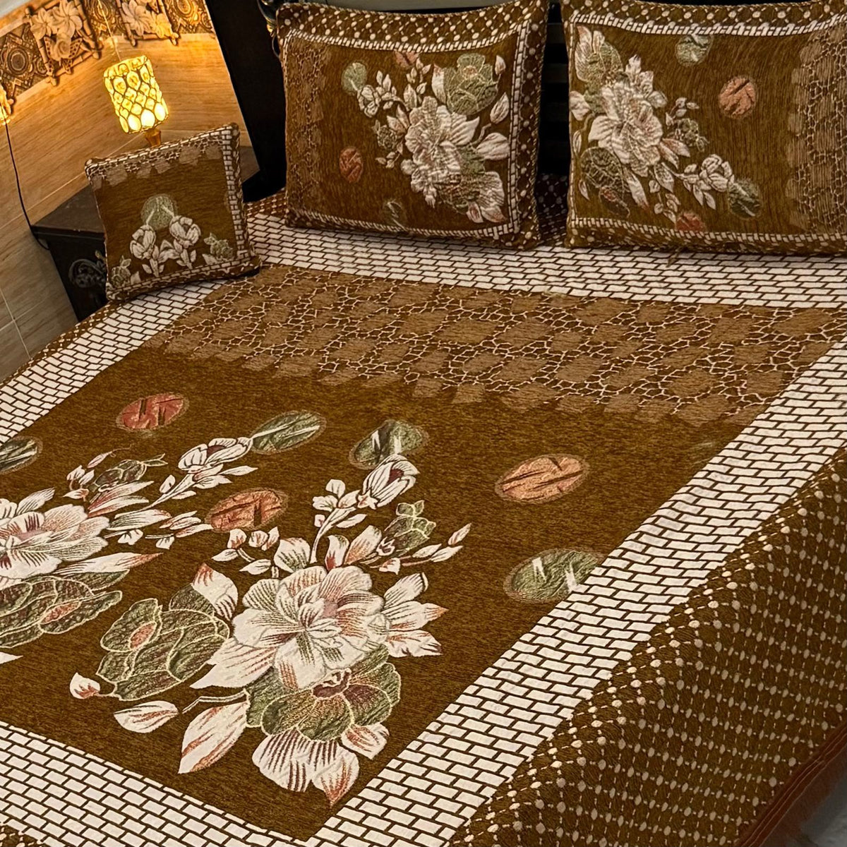 4Pc Velvet Jaquard Bedsheet AL # 4013