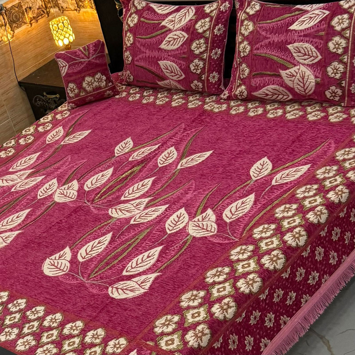 4Pc Velvet Jaquard Bedsheet AL # 4014