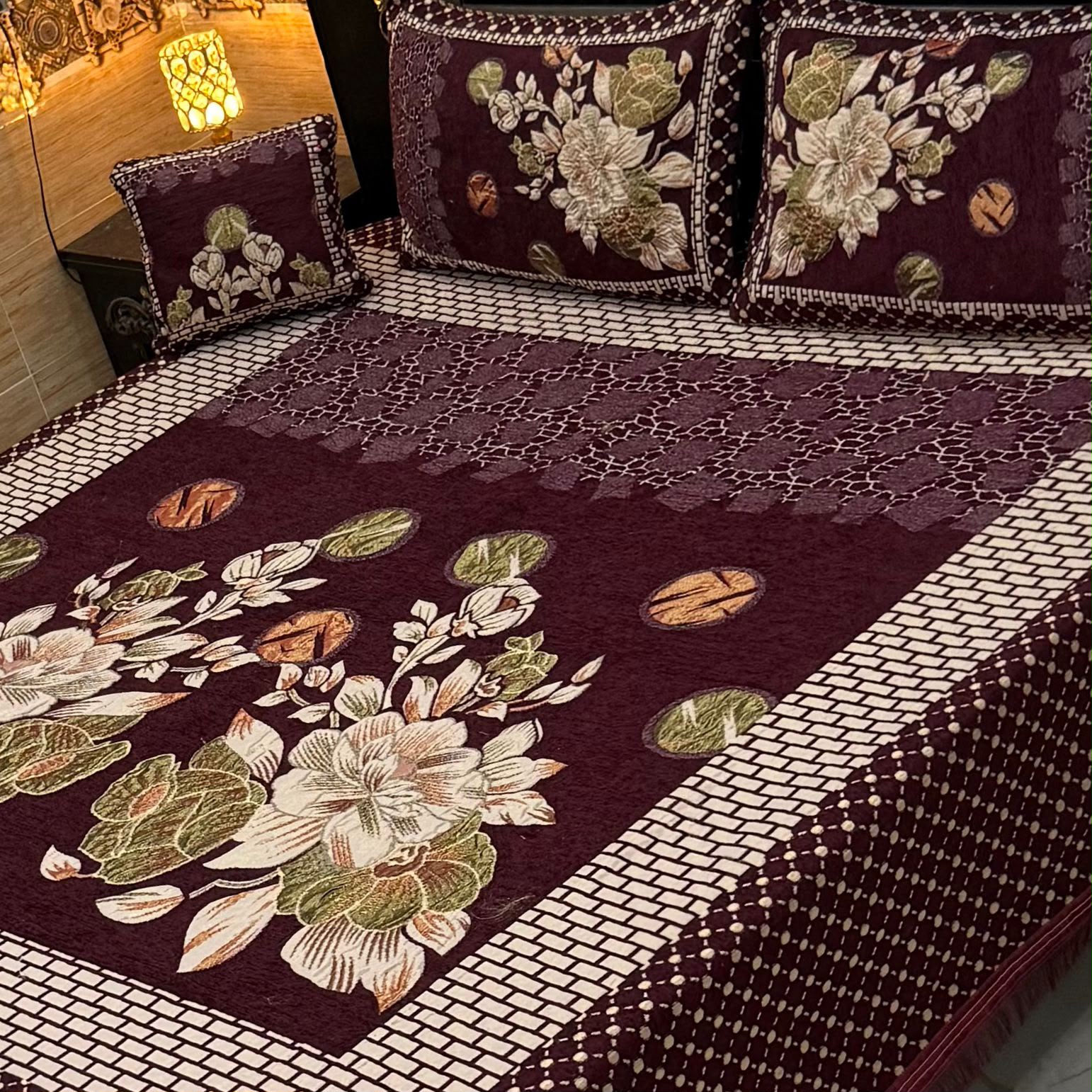 4Pc Velvet Jaquard Bedsheet AL # 4017