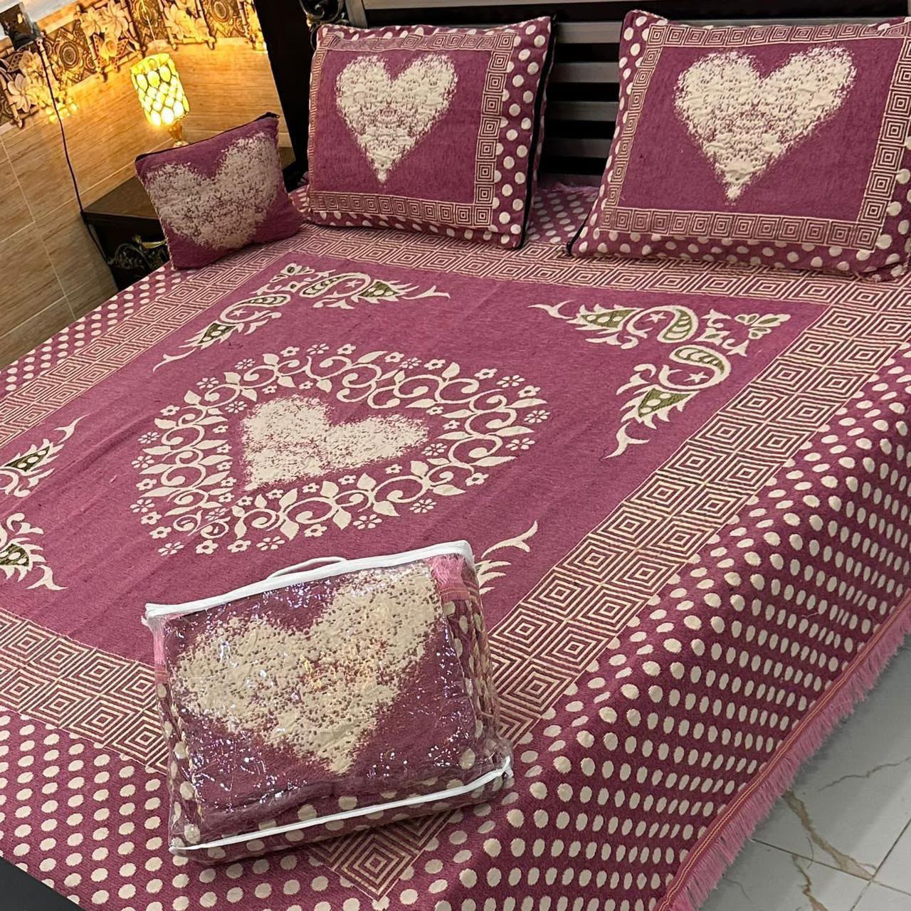 4Pc Velvet Jaquard Bedsheet AL # 4002