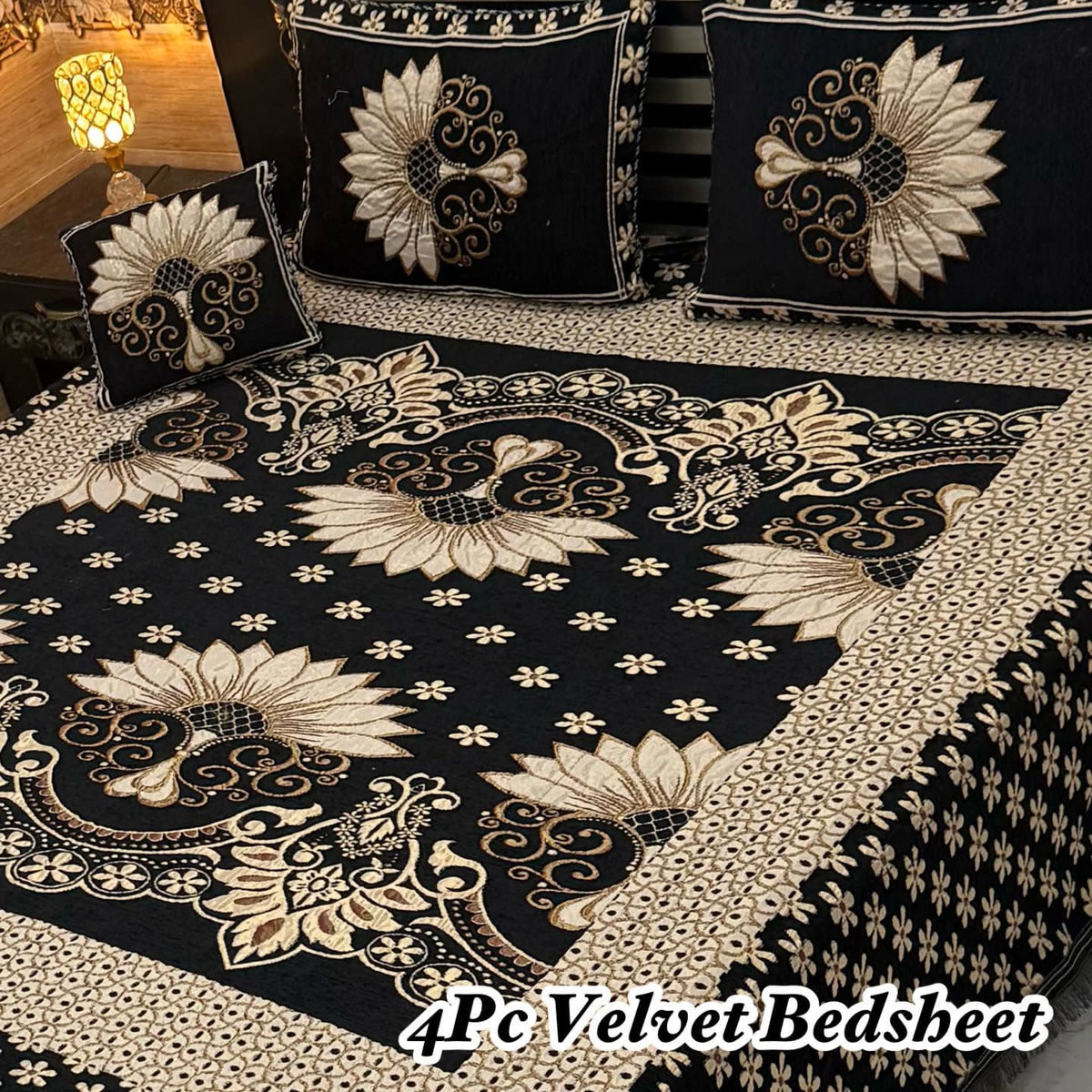 4Pc Velvet Jaquard Bedsheet AL # 4026