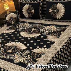 4Pc Velvet Jaquard Bedsheet AL # 4026