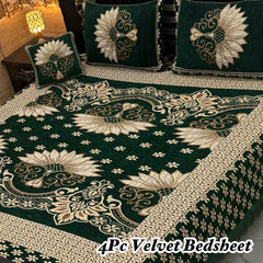 4Pc Velvet Jaquard Bedsheet AL # 4027