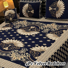 4Pc Velvet Jaquard Bedsheet AL # 4029