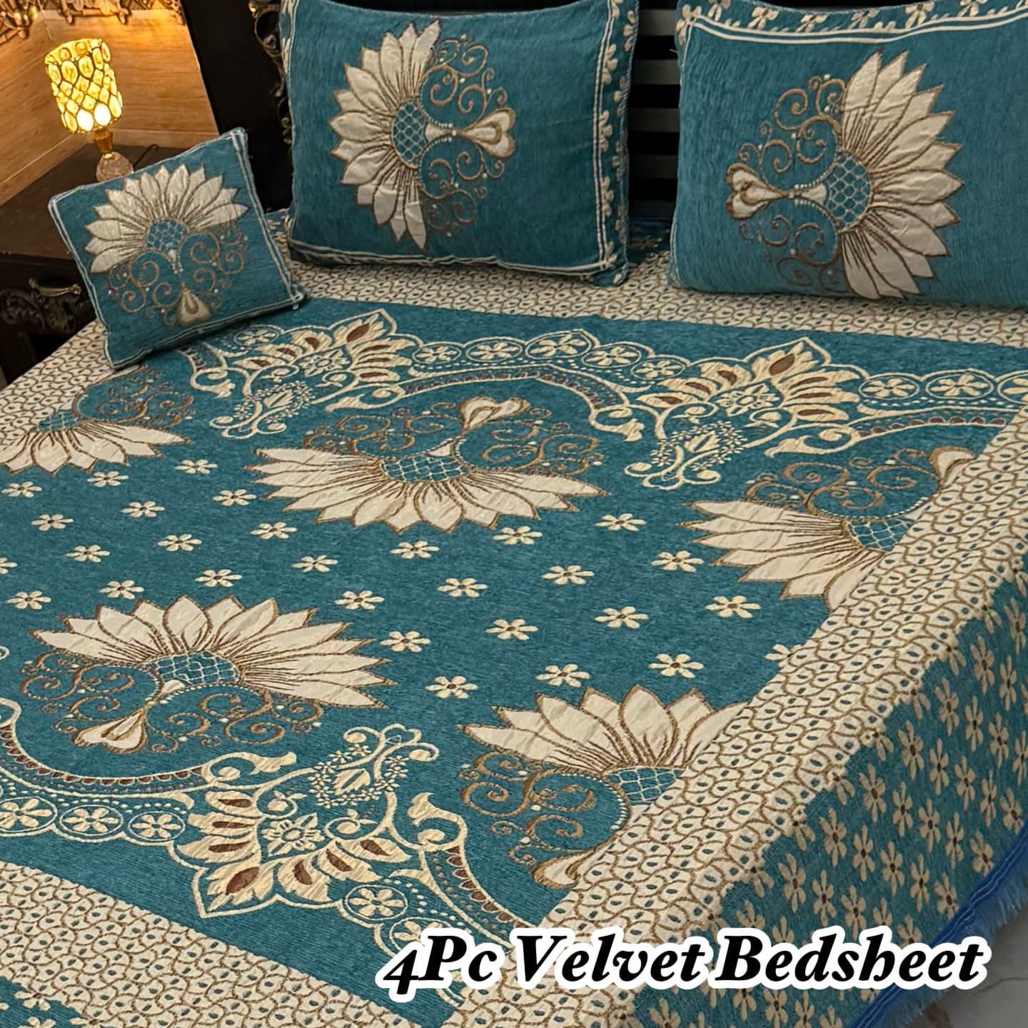 4Pc Velvet Jaquard Bedsheet AL # 4030