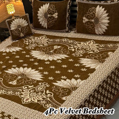 4Pc Velvet Jaquard Bedsheet AL # 4032