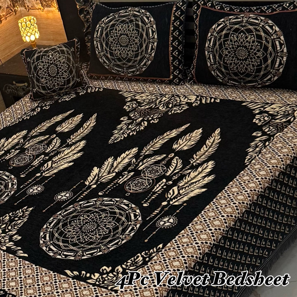 4Pc Velvet Jaquard Bedsheet AL # 4037