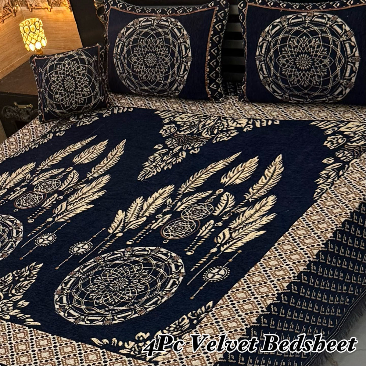 4Pc Velvet Jaquard Bedsheet AL # 4038