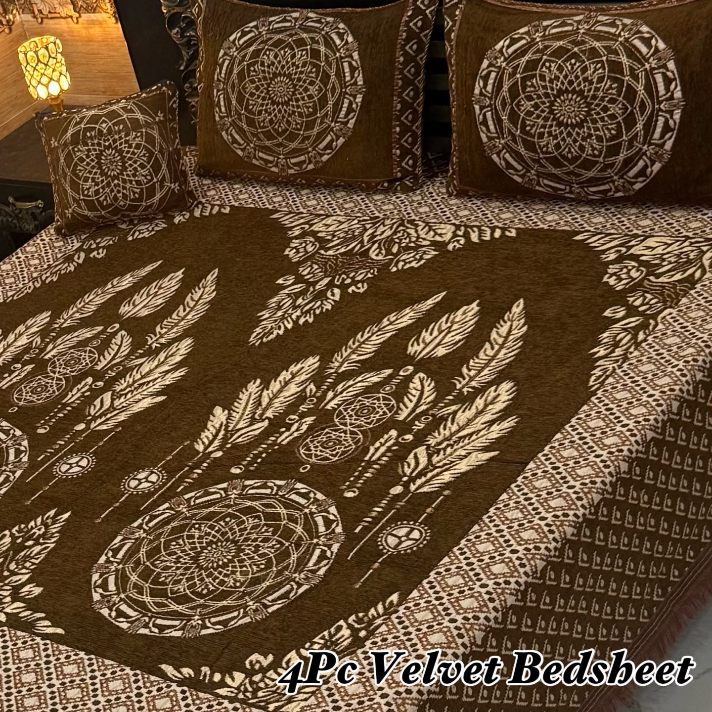 4Pc Velvet Jaquard Bedsheet AL # 4039