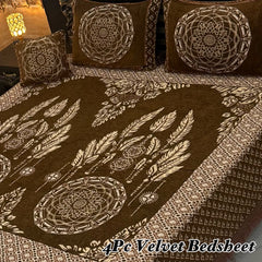 4Pc Velvet Jaquard Bedsheet AL # 4039