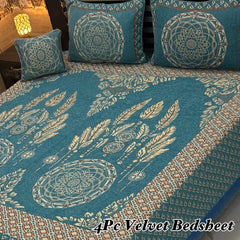 4Pc Velvet Jaquard Bedsheet AL # 4040