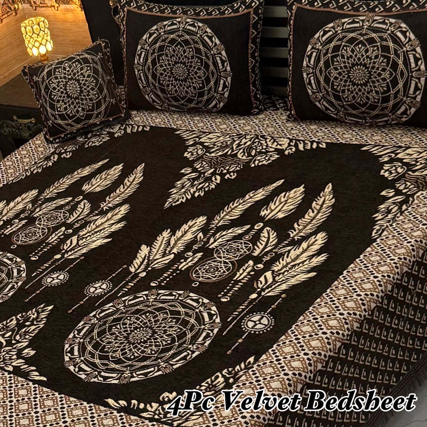 4Pc Velvet Jaquard Bedsheet AL # 4042
