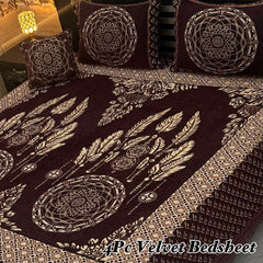 4Pc Velvet Jaquard Bedsheet AL # 4043