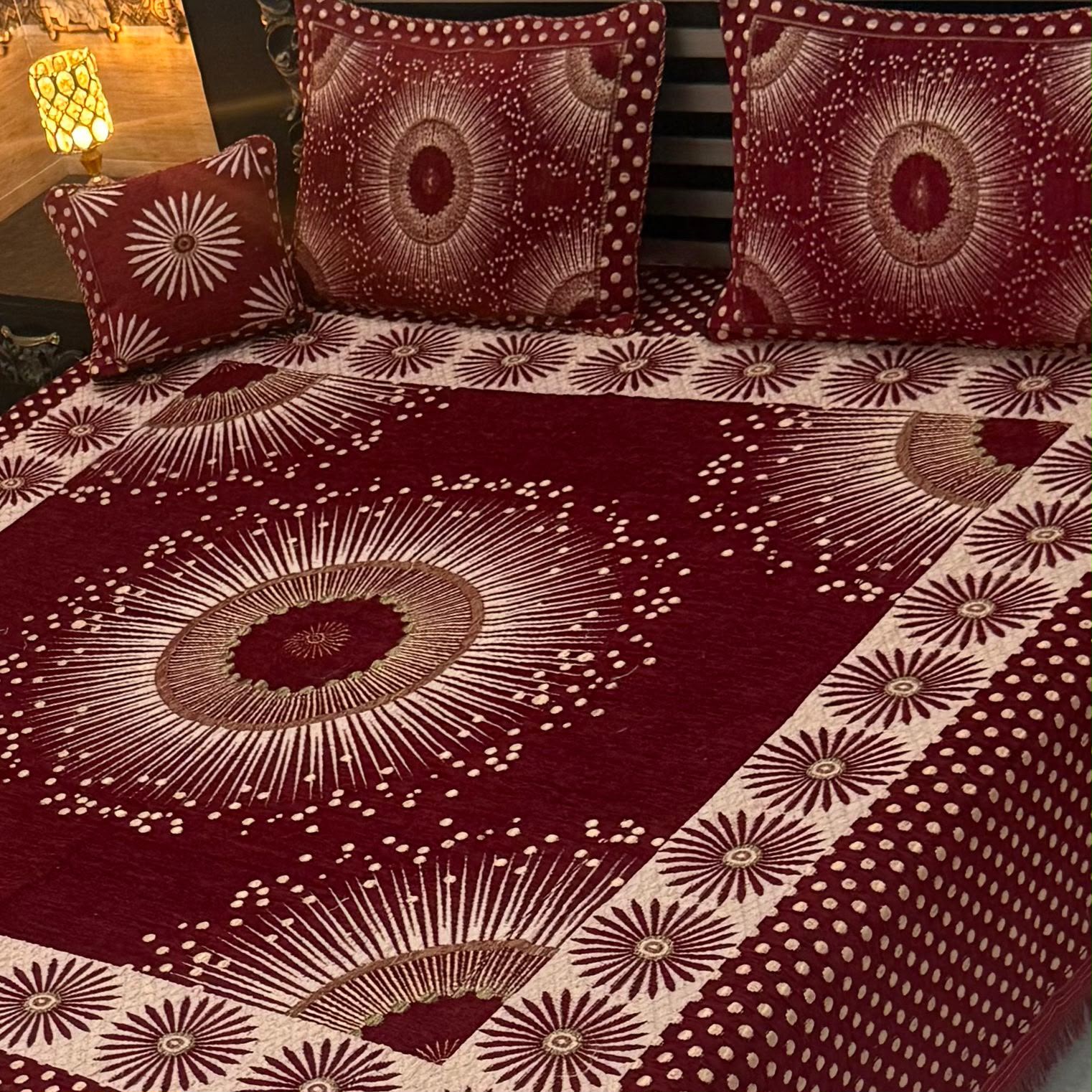 4Pc Velvet Jaquard Bedsheet AL # 4046