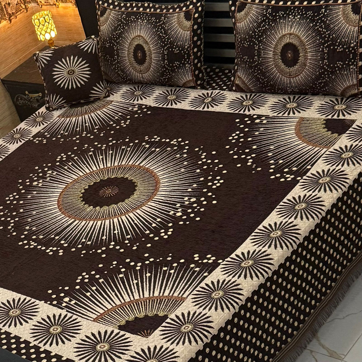 4Pc Velvet Jaquard Bedsheet AL # 4048