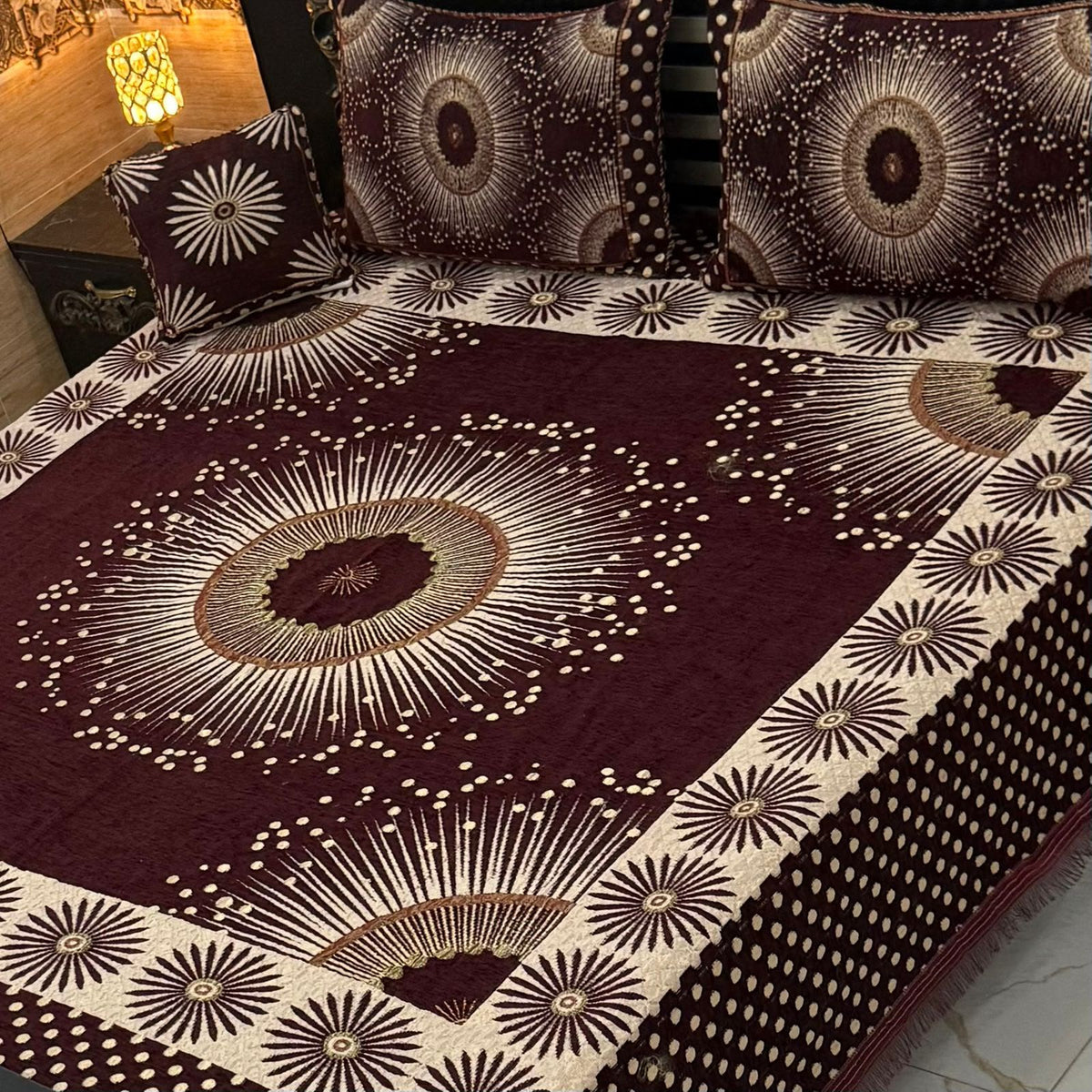 4Pc Velvet Jaquard Bedsheet AL # 4051