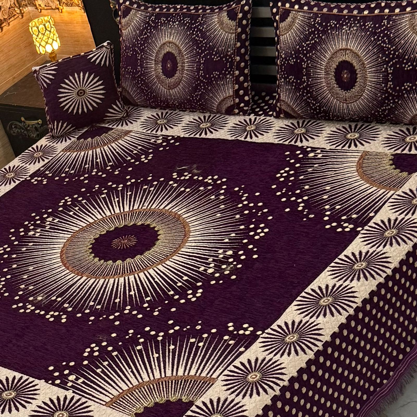 4Pc Velvet Jaquard Bedsheet AL # 4052