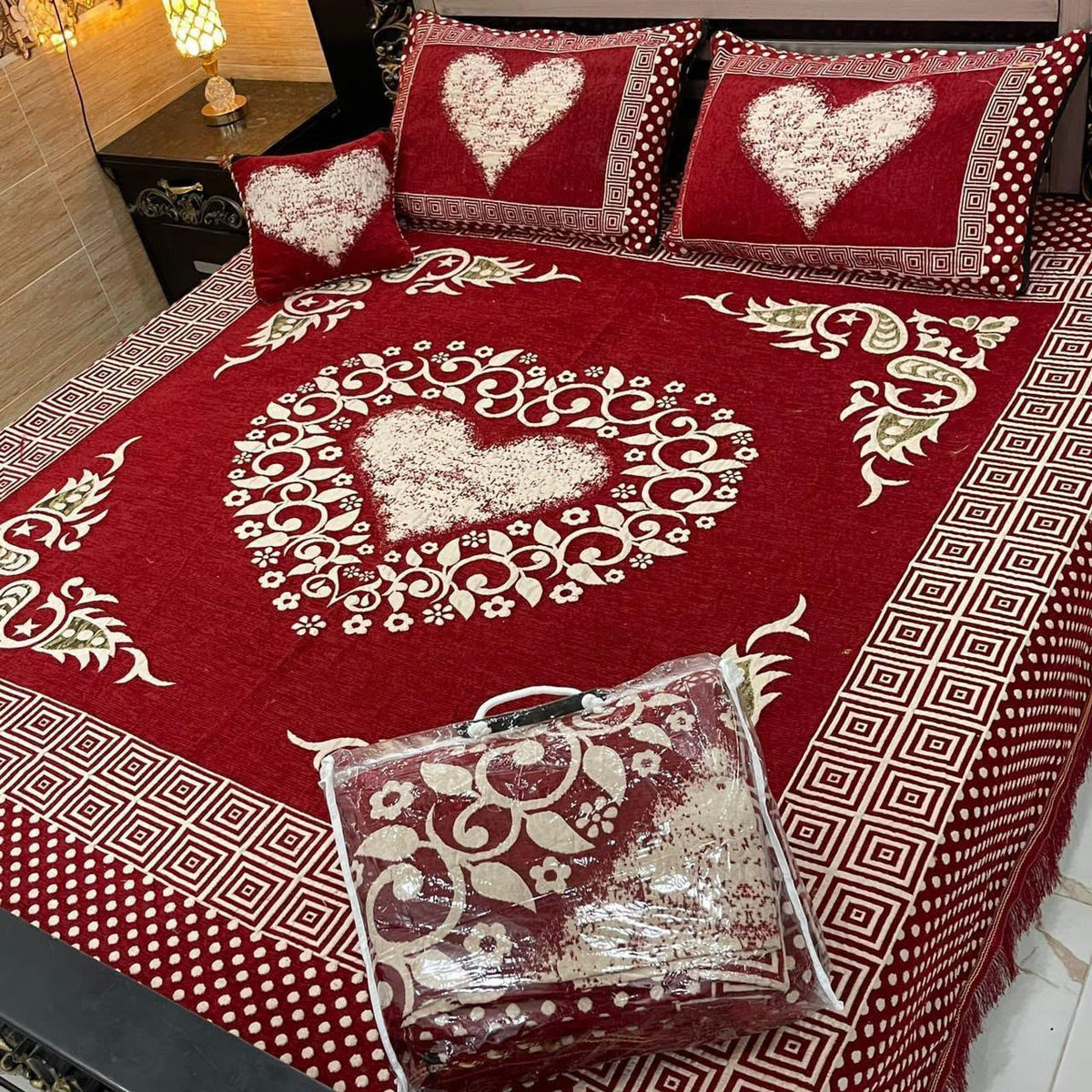 4Pc Velvet Jaquard Bedsheet AL # 4053