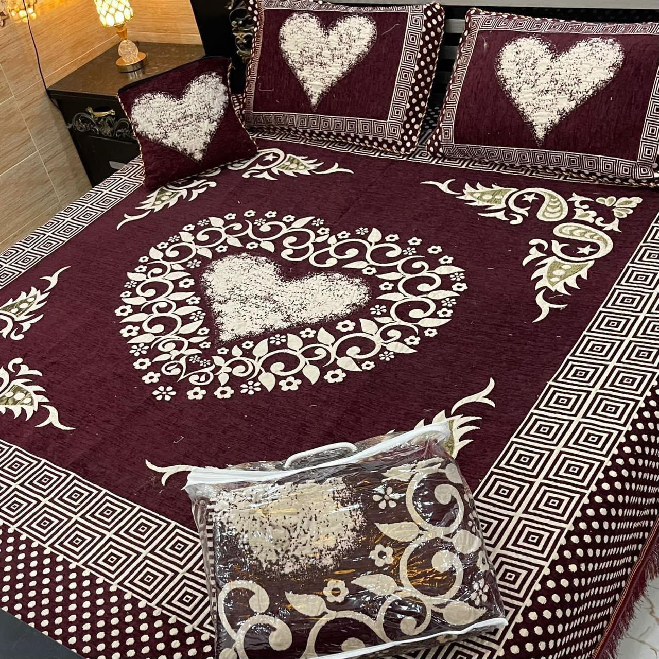 4Pc Velvet Jaquard Bedsheet AL # 4054